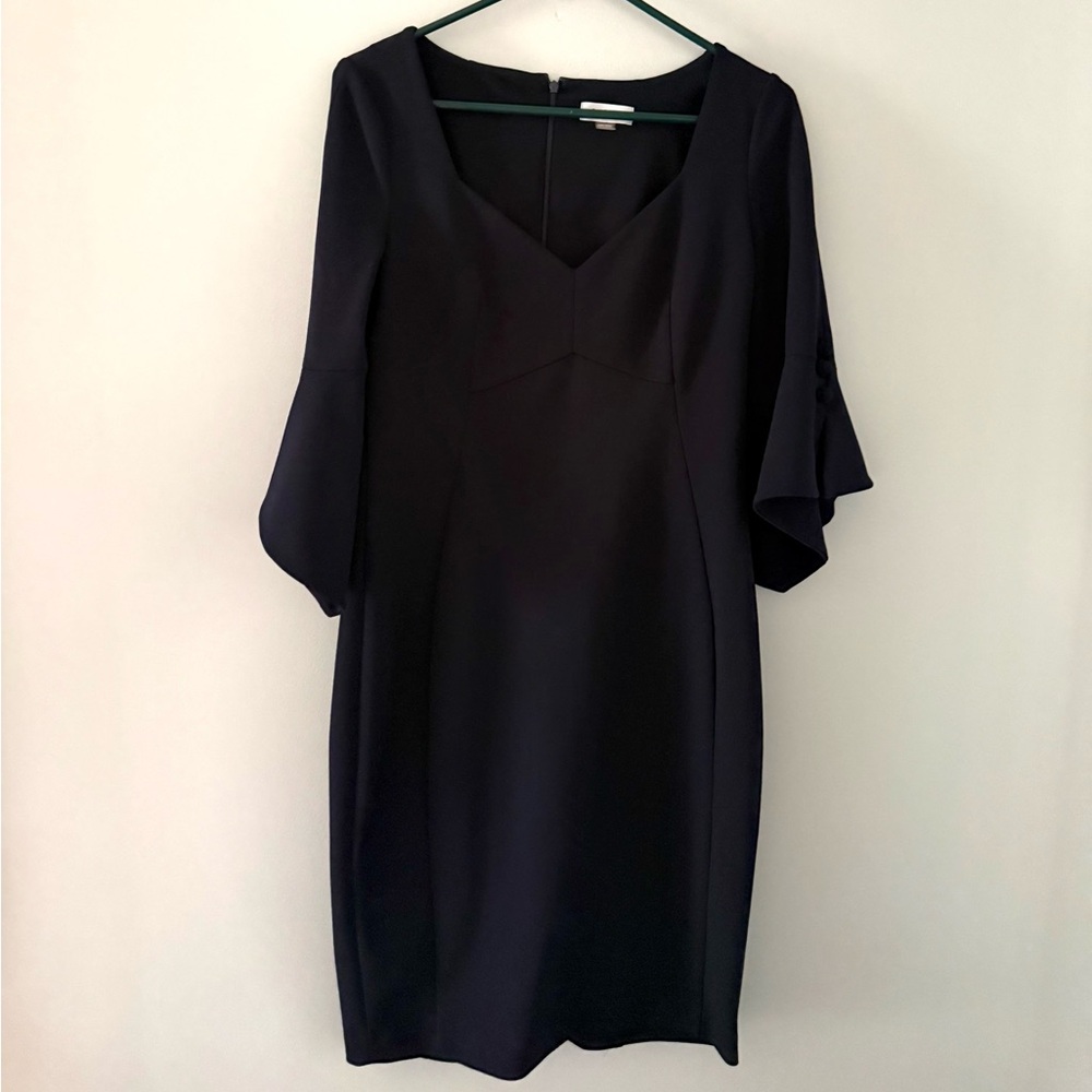 Calvin Klein Women's Bell Sleeve Sheath Dress Size 6 Blue